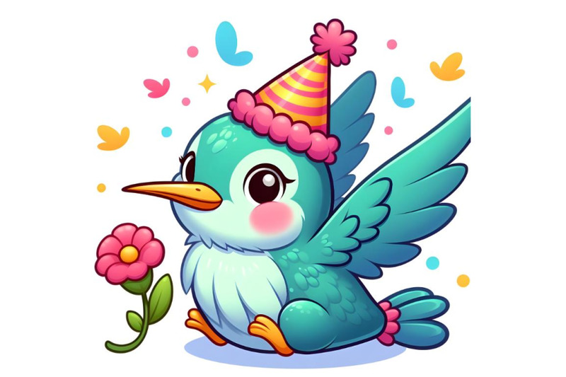 cute-hummingbird-bird-in-a-party-hat