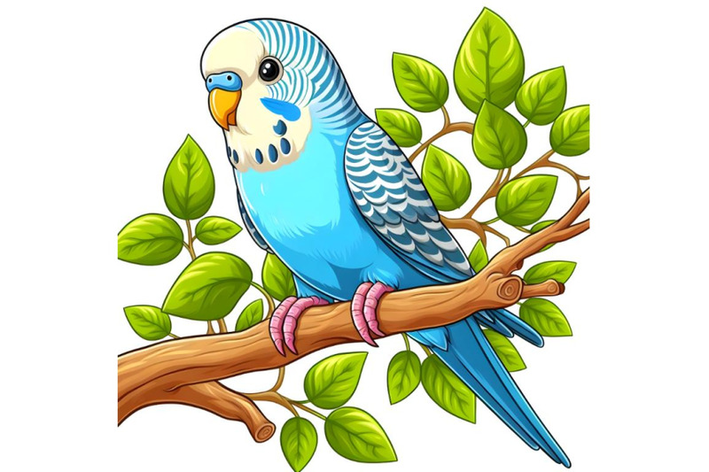 budgerigar-bird-on-branch-tree