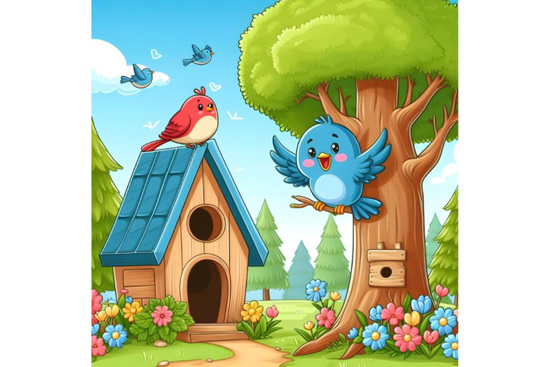 blue-bird-with-bird-house