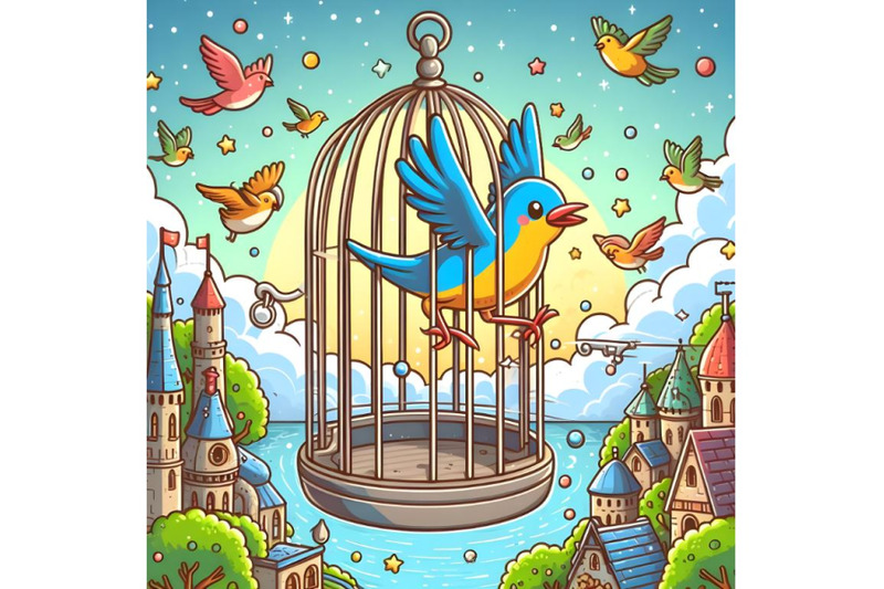 bird-escape-out-of-birdcage-freedom-concept