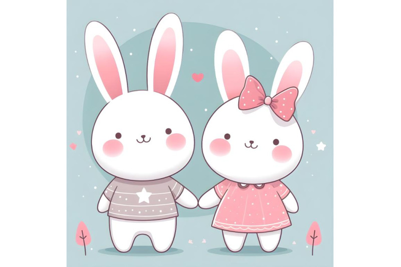 cute-couple-bunny-minimal-artwork