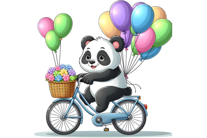 white-panda-riding-a-bicycle-with-many-balloons-on-the-back