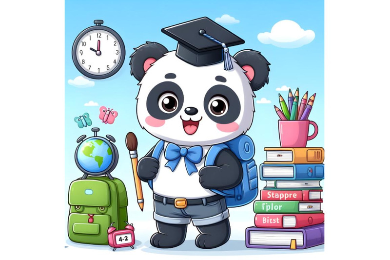 panda-go-to-school