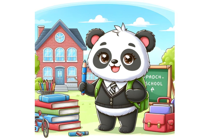 panda-go-to-school