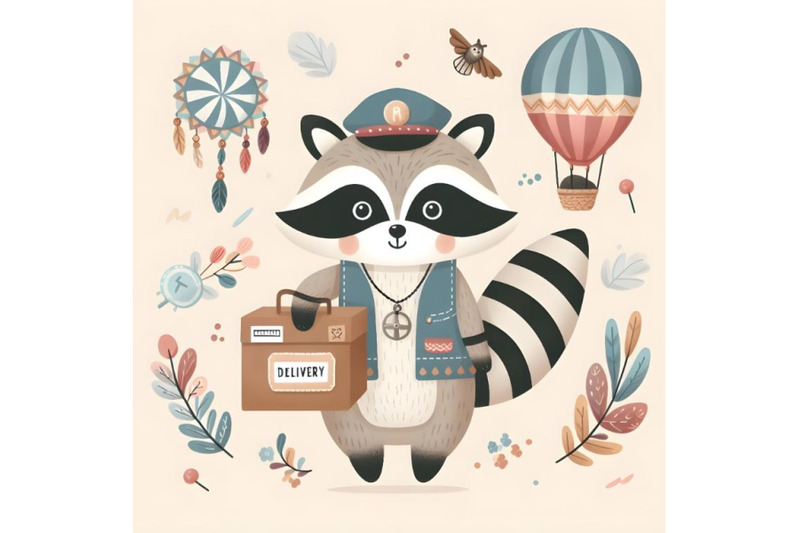 racoon-delivery-character