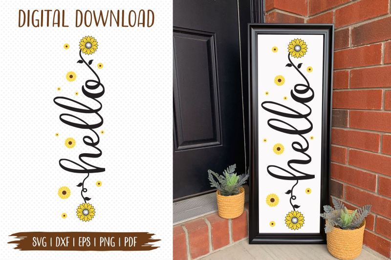 hello-sunflower-porch-sign-svg