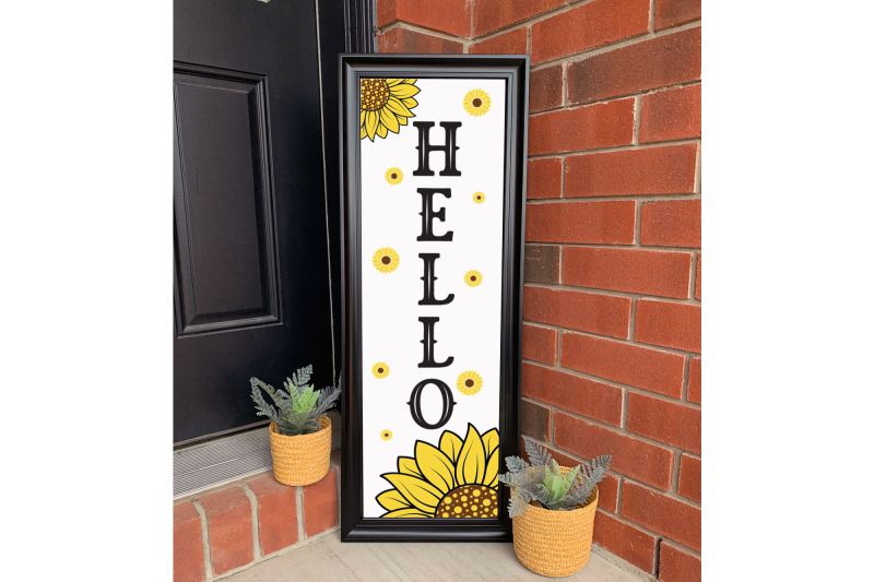 hello-cut-file-sunflower-porch-sign-svg