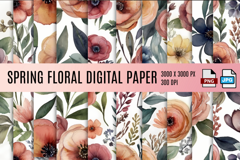 spring-florals-digital-paper-bundle