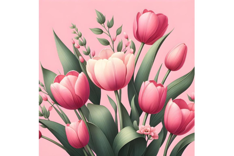 pink-tulips-flowers-on-pink-background