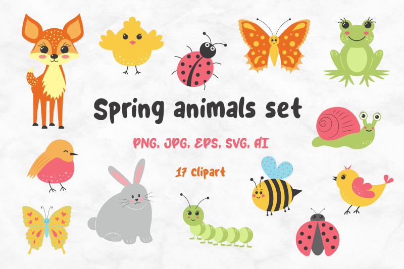 spring-animals-set