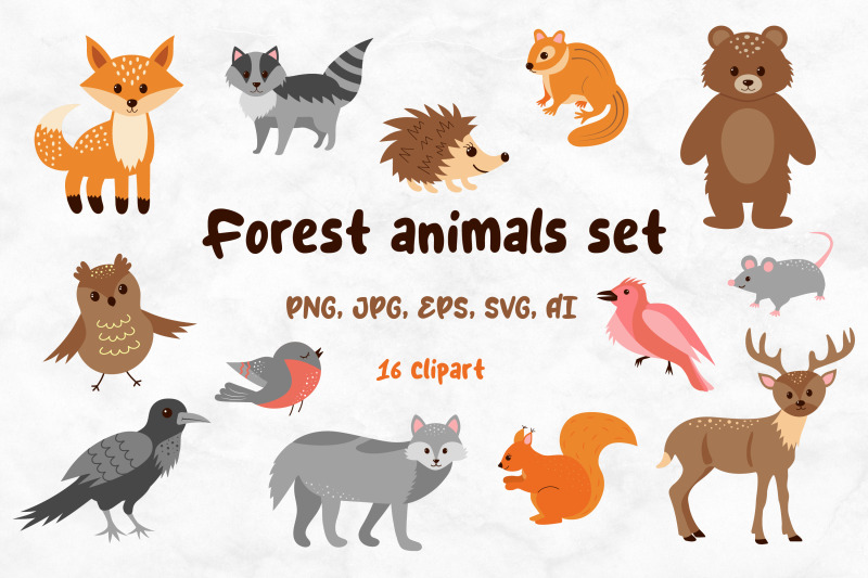 forest-animals-set