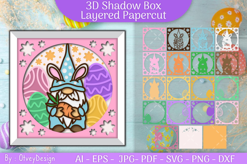 gnome-easter-3d-shadow-box-layered