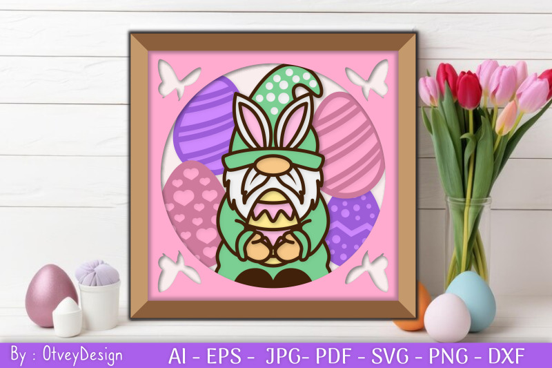 gnome-easter-3d-shadow-box-layered