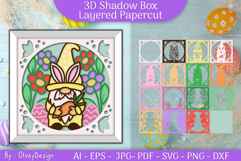 gnome-easter-3d-shadow-box-layered