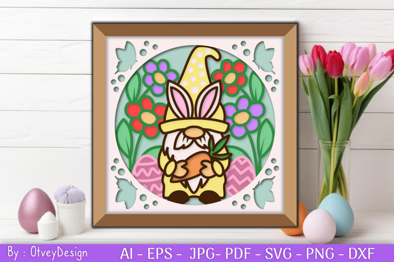 gnome-easter-3d-shadow-box-layered