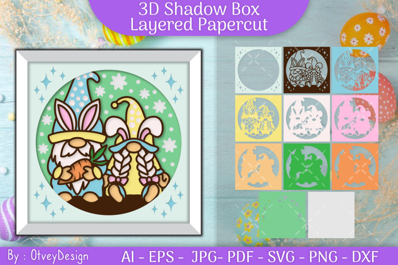 gnome-easter-3d-shadow-box-layered