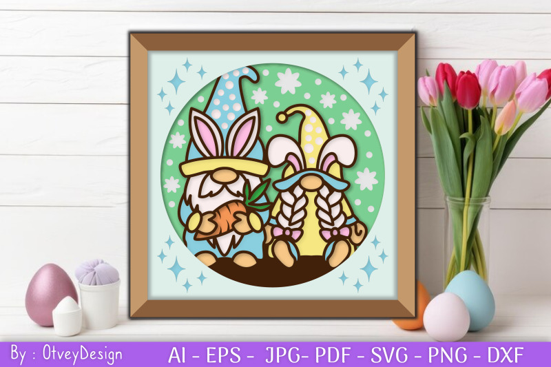 gnome-easter-3d-shadow-box-layered