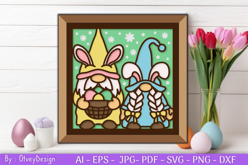 gnome-easter-3d-shadow-box-layered