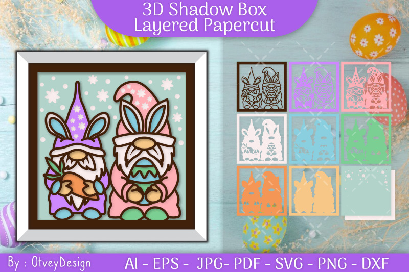 gnome-easter-3d-shadow-box-layered