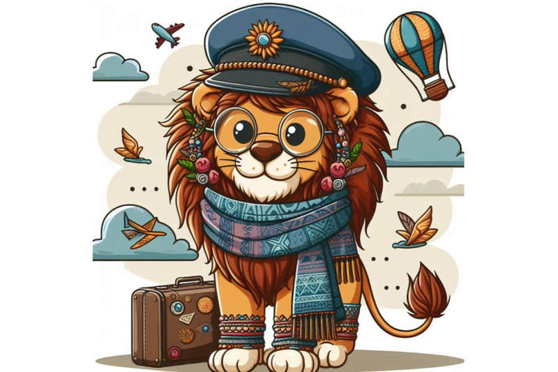 cartoon-lion-in-a-pilot-hat