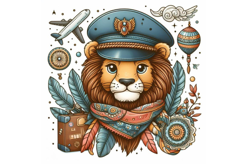 cartoon-lion-in-a-pilot-hat