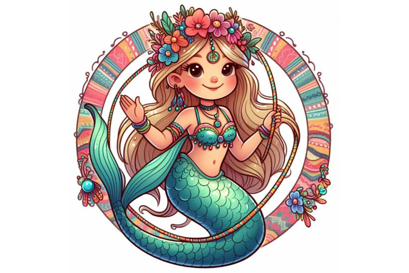 cartoon-mermaid-playing-with-a-hula-hoop