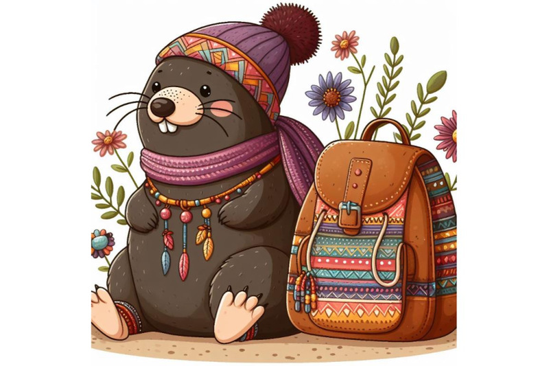 cartoon-mole-and-backpack