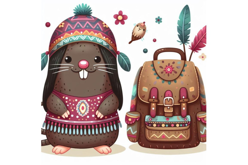 cartoon-mole-and-backpack