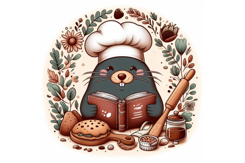 cartoon-mole-chef-with-recipe