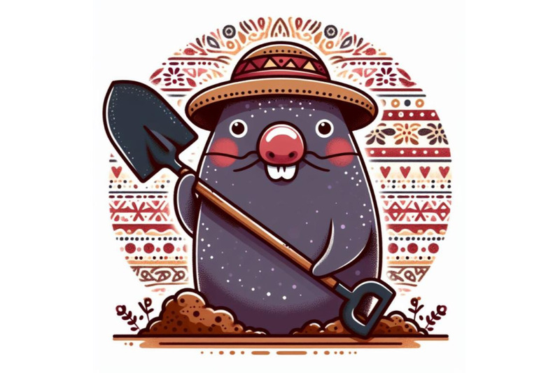 cartoon-mole-holding-shovel