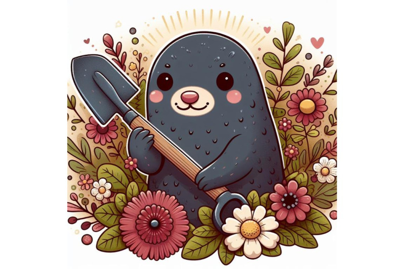 cartoon-mole-holding-shovel