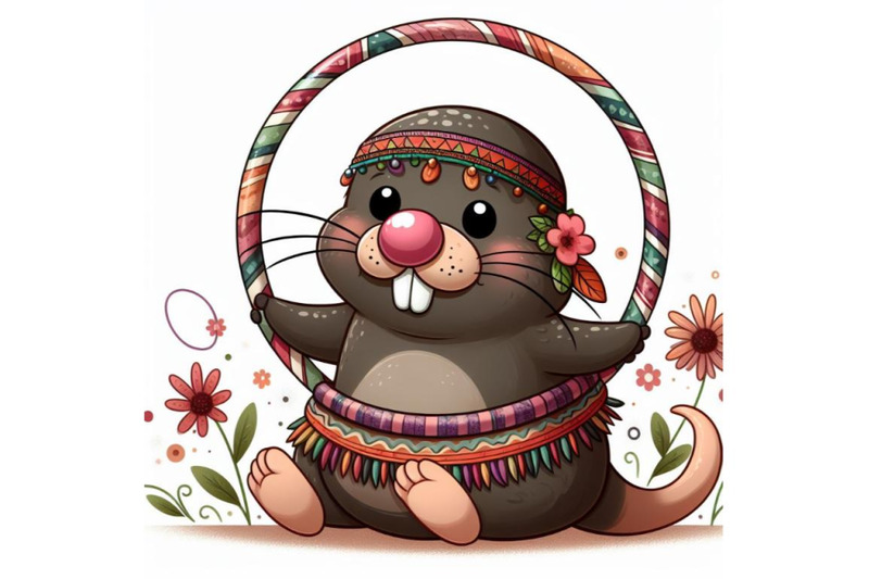 cartoon-mole-playing-with-a-hula-hoop