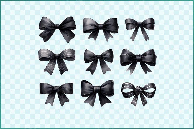 black-bow-design-collection-coquette-style-digital-art