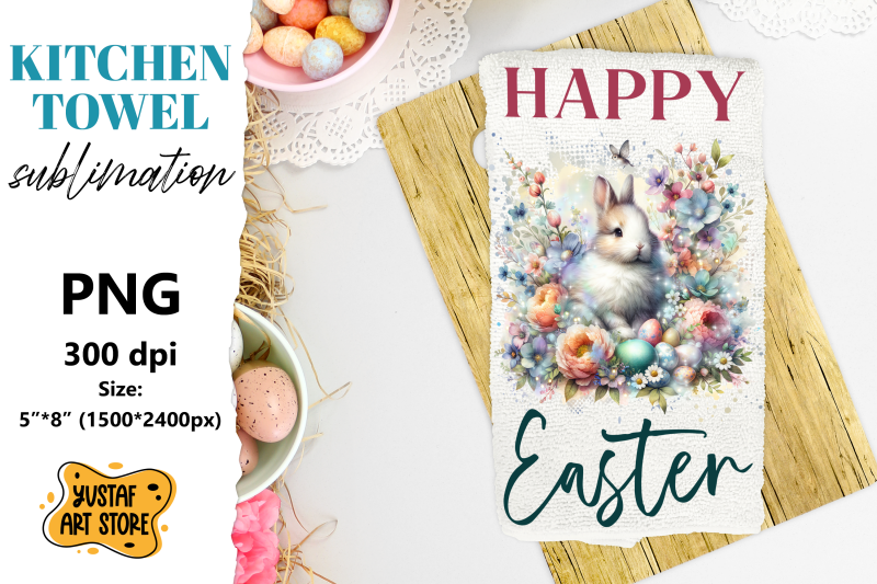 easter-bunny-sublimation-happy-easter-towel-sublimation