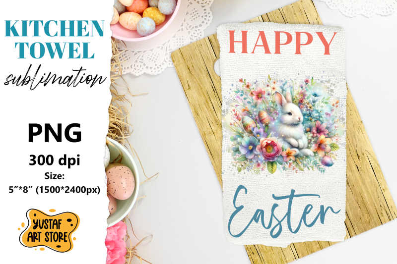 easter-bunny-sublimation-happy-easter-towel-sublimation