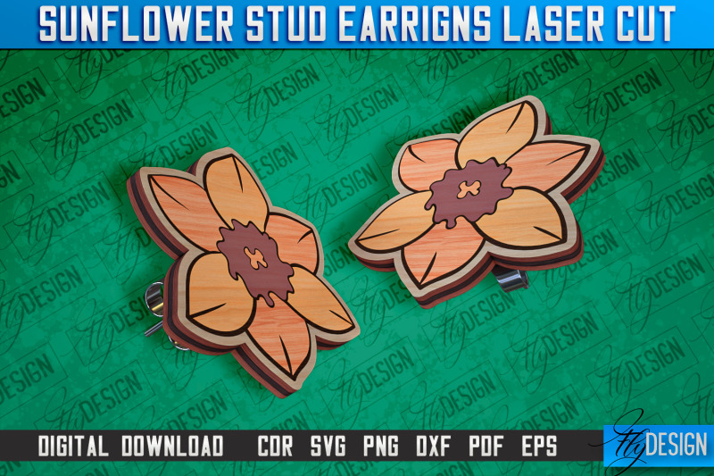 sunflower-stud-earring-nbsp-laser-cut-design-accessories-laser-cut-design