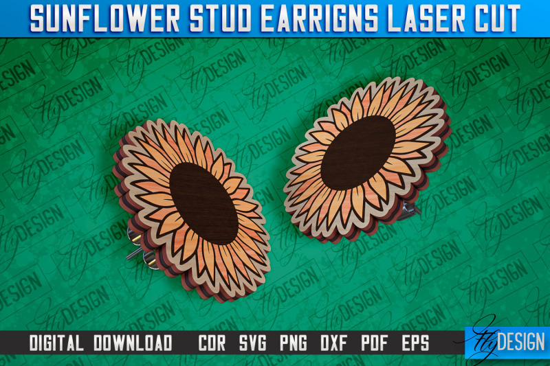 sunflower-stud-earring-nbsp-laser-cut-design-accessories-laser-cut-design