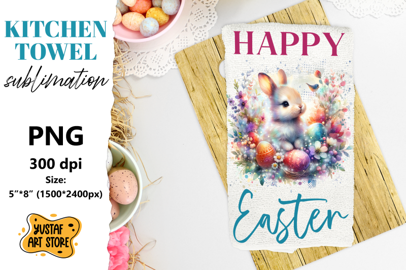 easter-bunny-sublimation-happy-easter-towel-sublimation