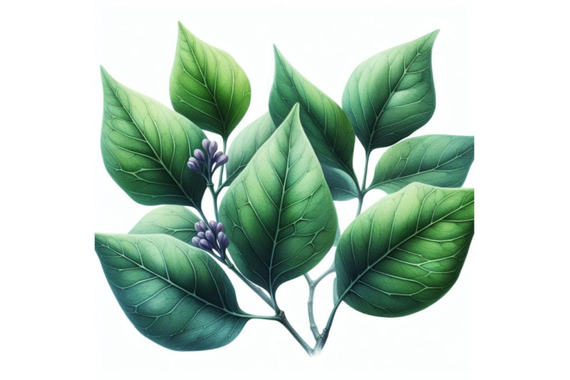 watercolor-green-leaf-of-lilac