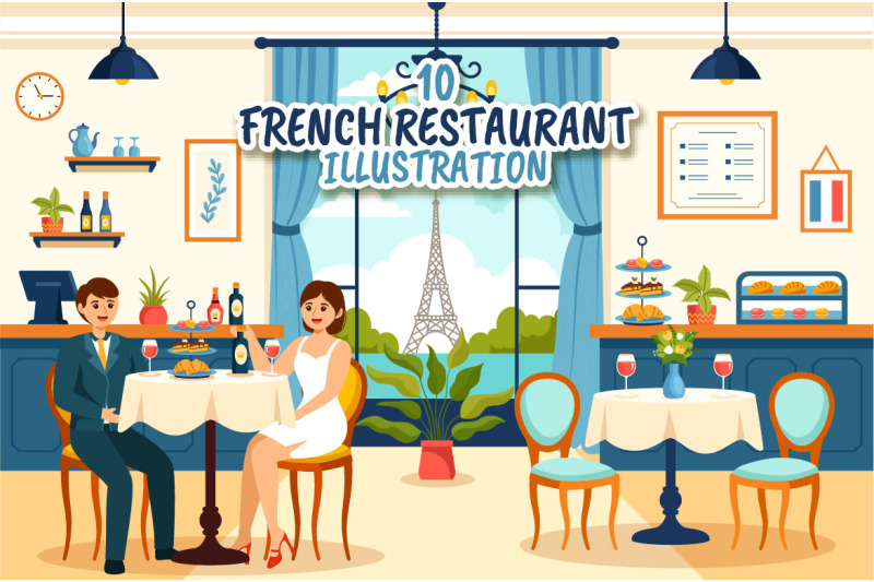10-french-food-restaurant-illustration