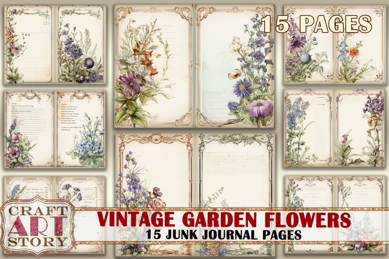 vintage-garden-flowers-junk-journal-pages-retro-scrapbook