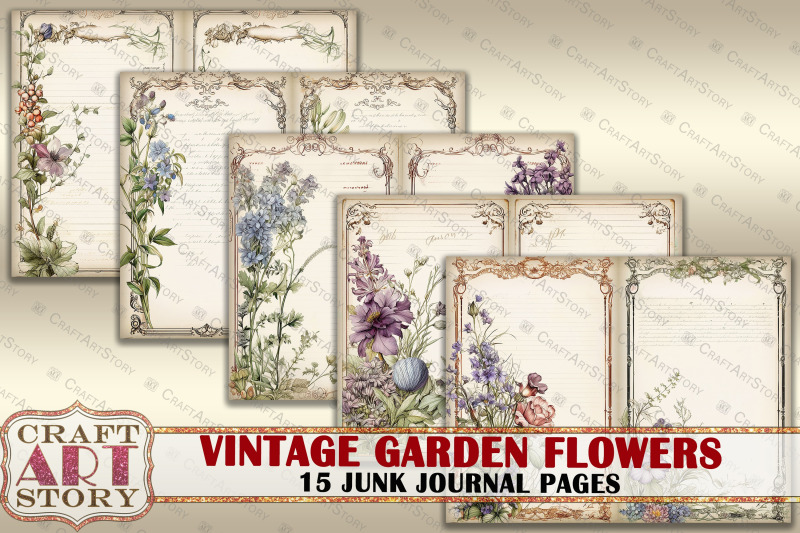 vintage-garden-flowers-junk-journal-pages-retro-scrapbook