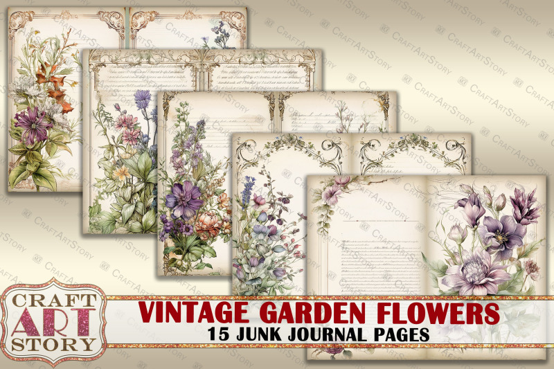 vintage-garden-flowers-junk-journal-pages-retro-scrapbook