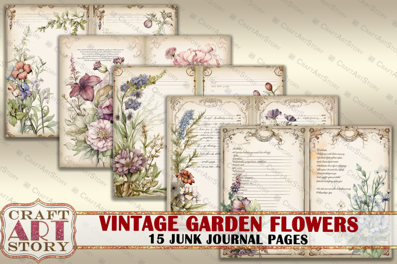 vintage-garden-flowers-junk-journal-pages-retro-scrapbook