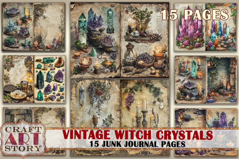 vintage-witch-crystals-grunge-junk-journal-pages-retro