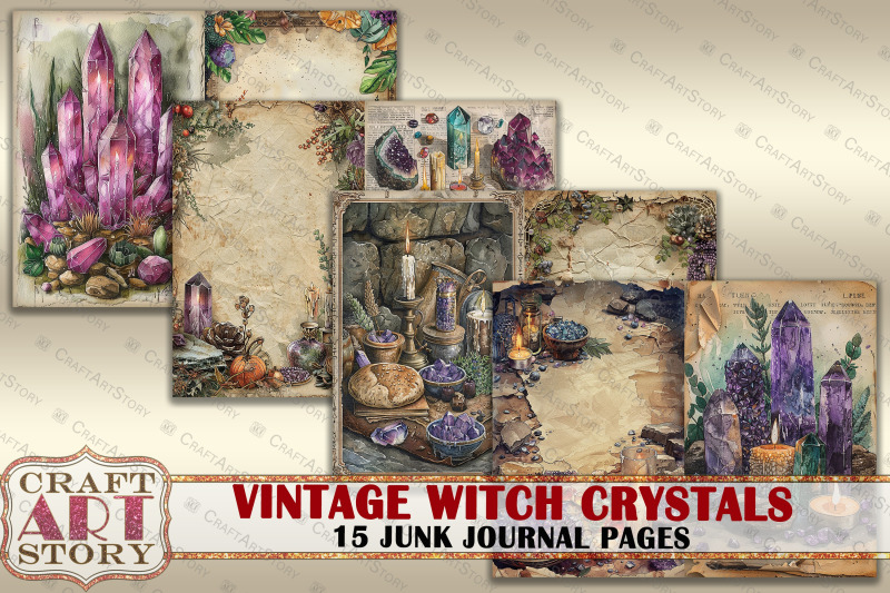 vintage-witch-crystals-grunge-junk-journal-pages-retro