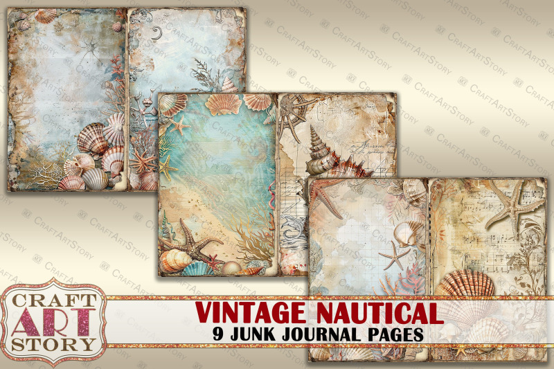 vintage-nautical-junk-journal-pages-retro-scrapbook-marine