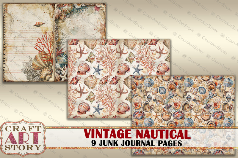 vintage-nautical-junk-journal-pages-retro-scrapbook-marine