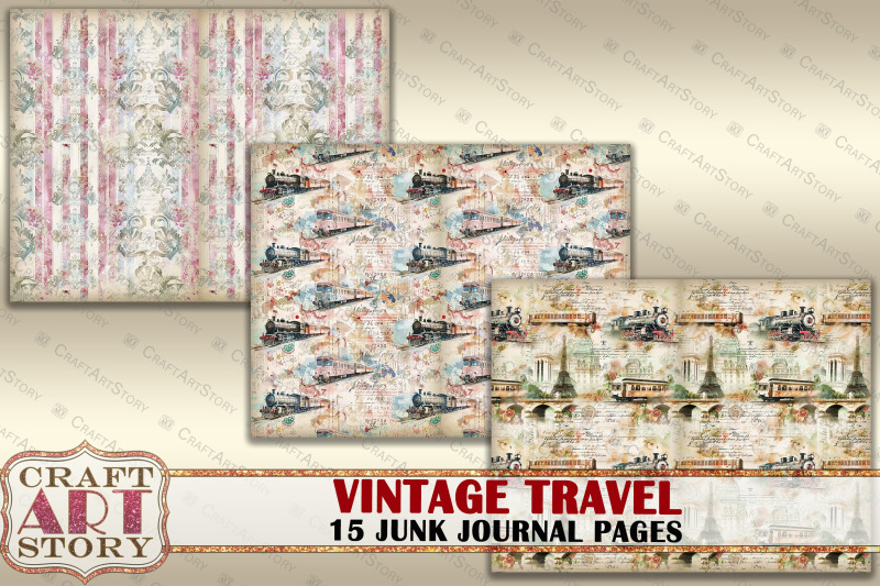 vintage-travel-junk-journal-pages-retro-scrapbook-shabby