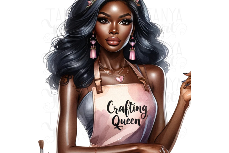 crafty-lady-sublimation-art-crafting-queen-stickers-black-girl-bos